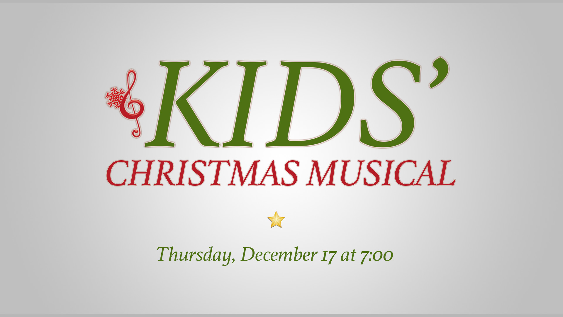 Kids Christmas Musical - Calvary Chapel Stone Mountain